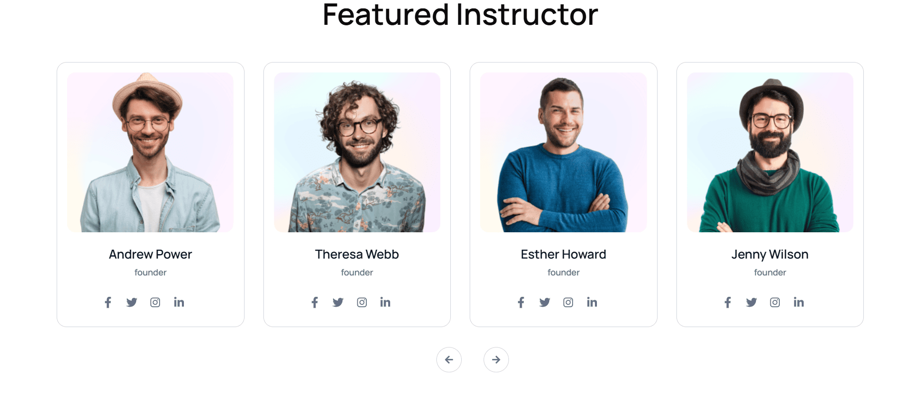 Instructor pages