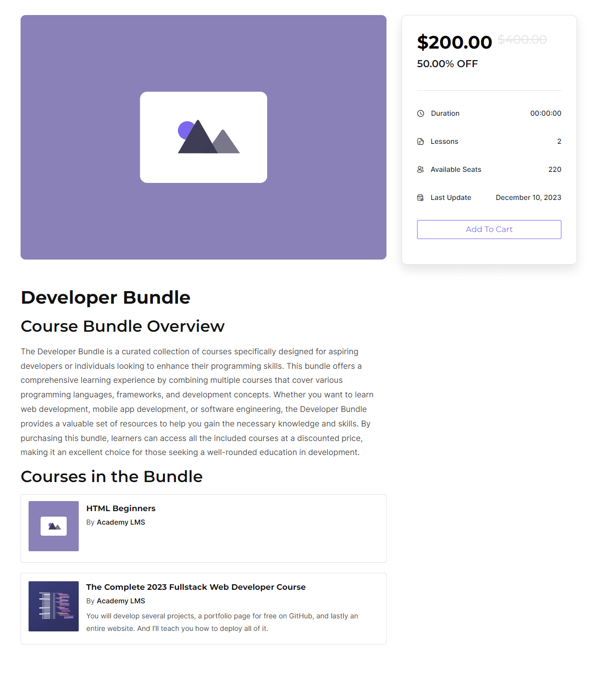 course bundle overview 