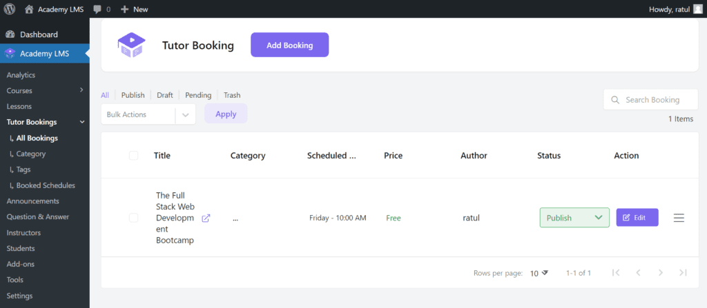 Tutor Booking