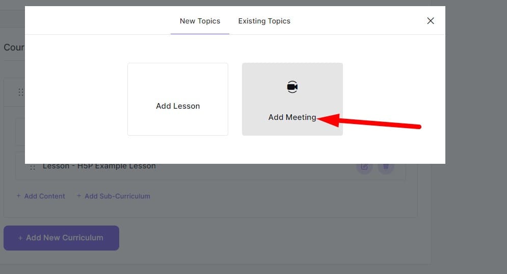 click on add meeting 