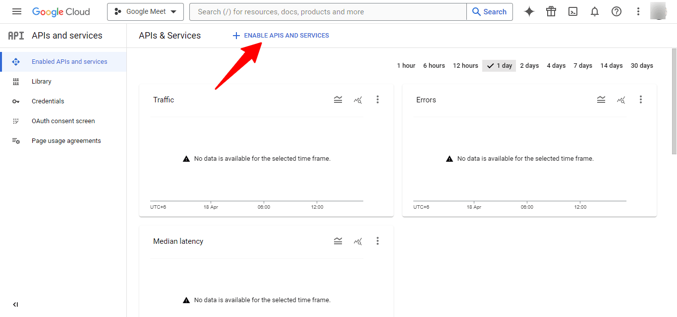 Enable APIs and Services