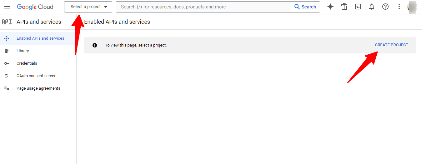 create project for Academy LMS Google Meet Integration