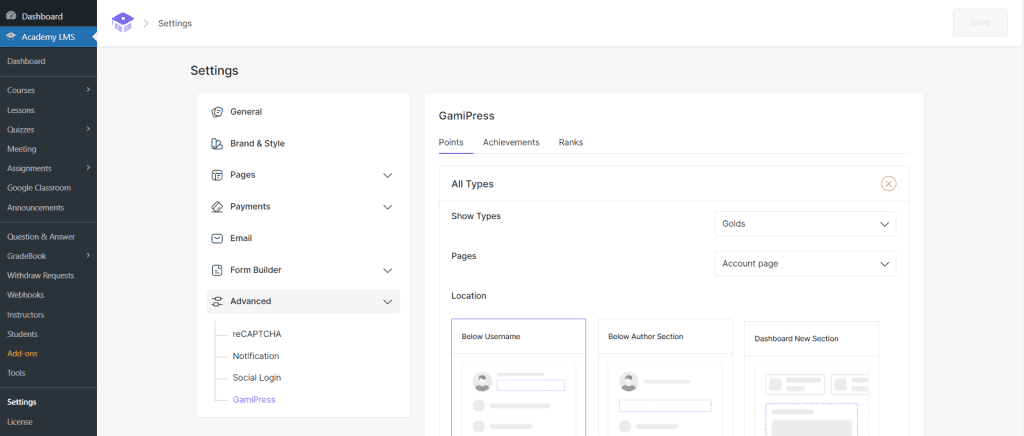 Academy LMS GamiPress
