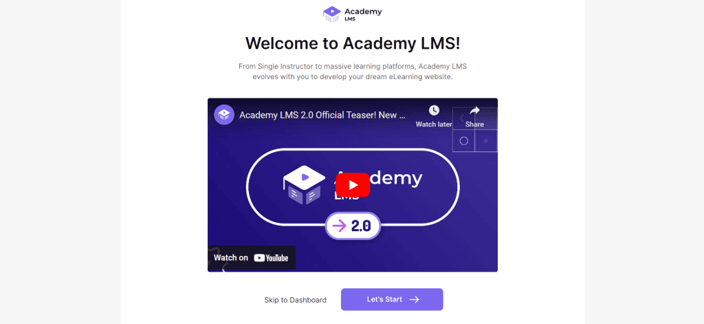 Academy LMS Setup Wizard
