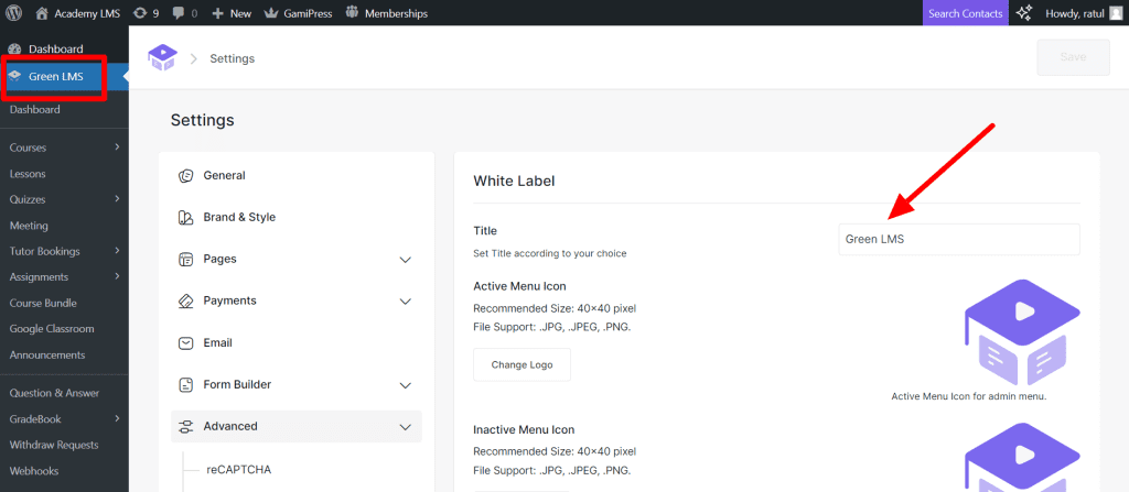 White lable setting 