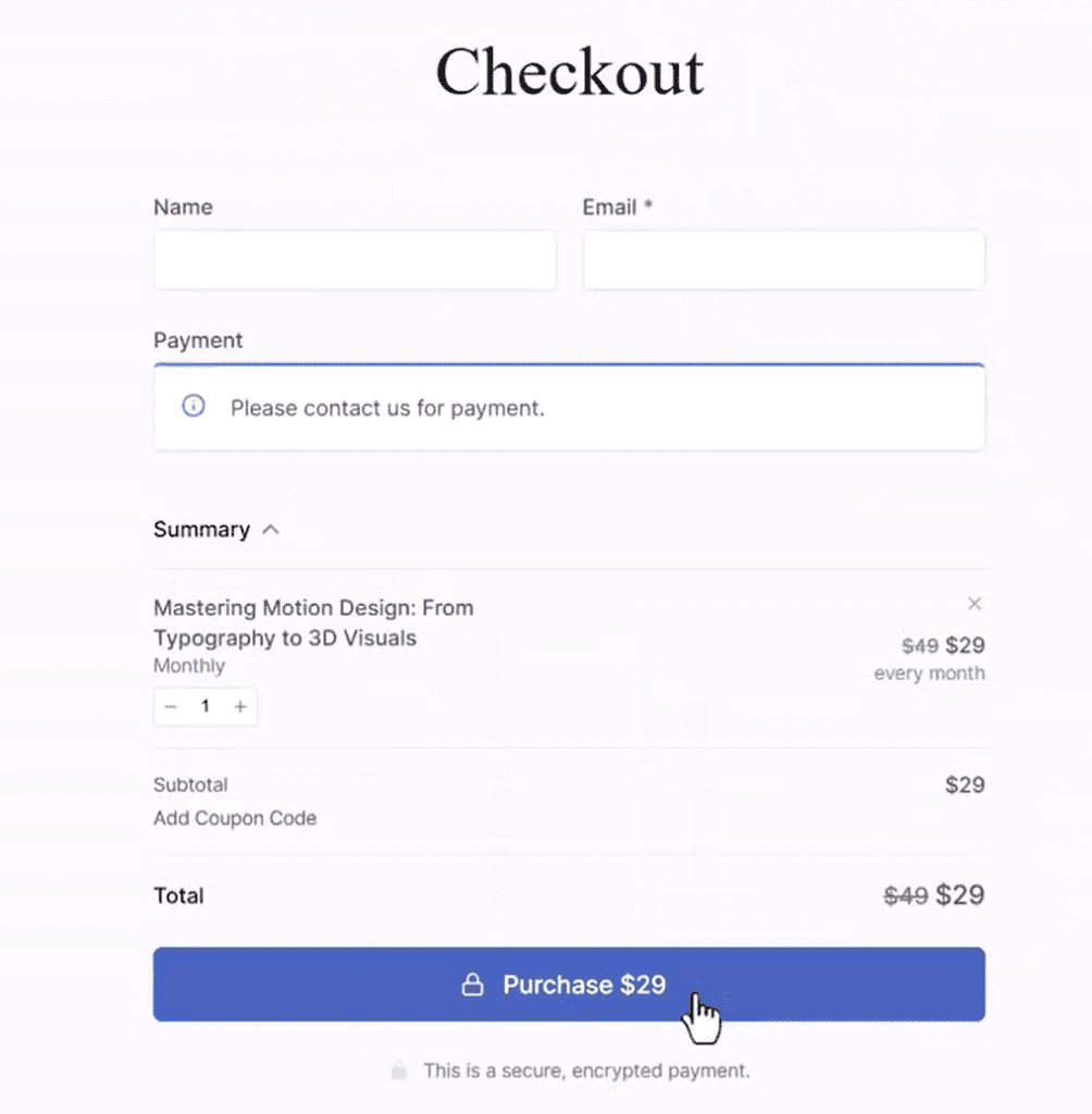 checkout page
