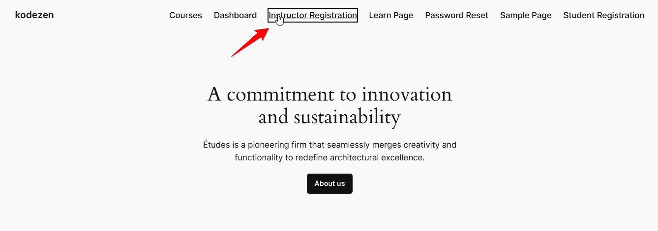 click on instructor registraiton