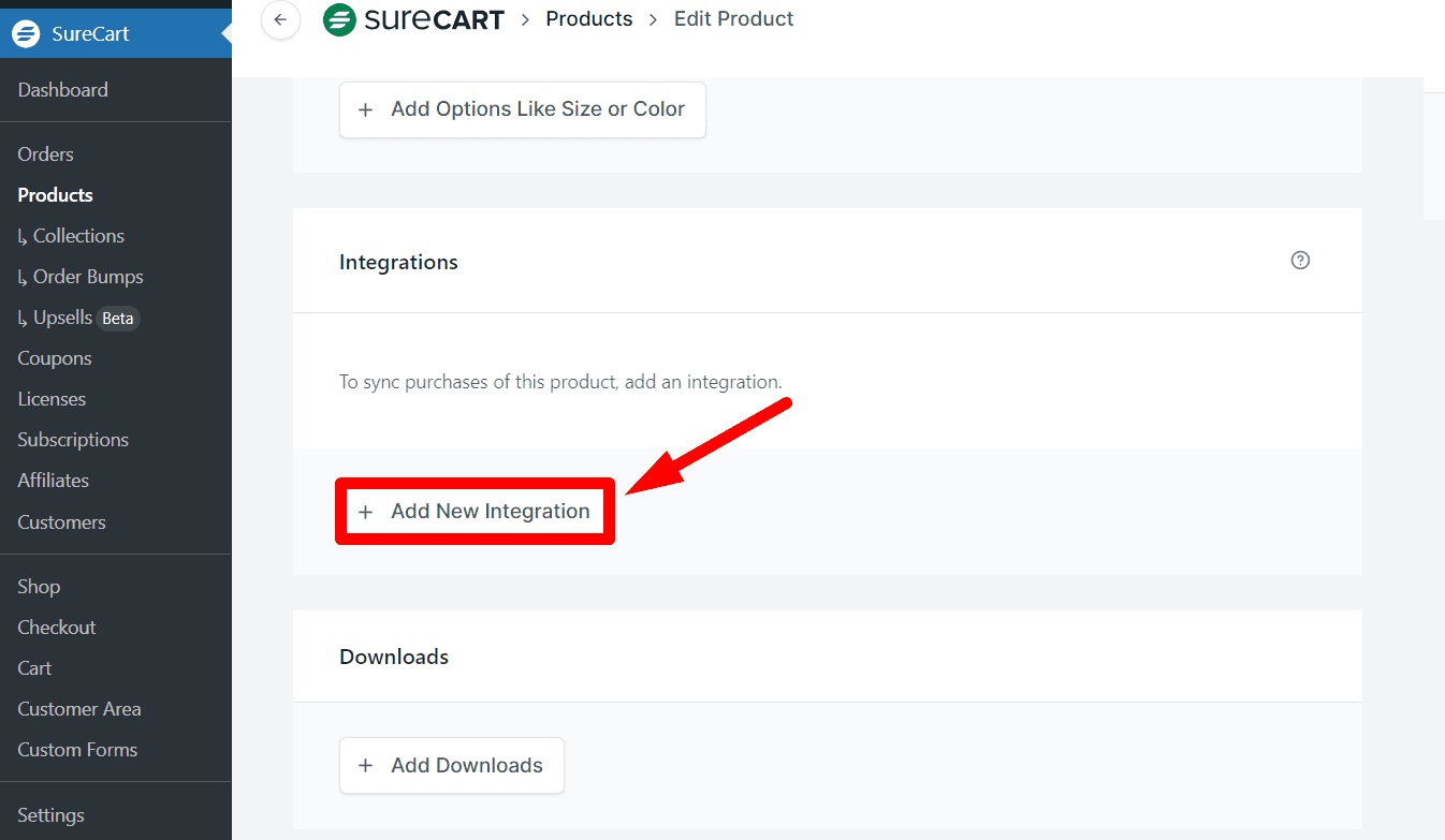 add new integration on surecart