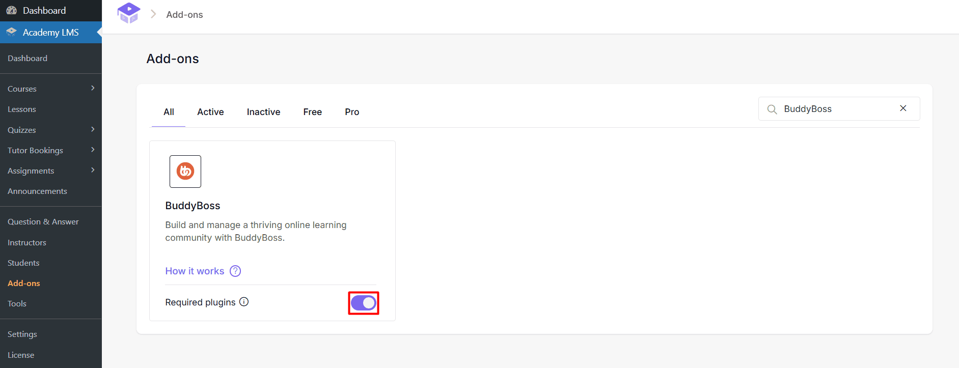 Core Add-ons BuddyBoss