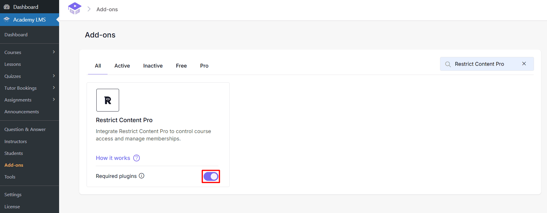  Core Add-ons Restrict Content Pro